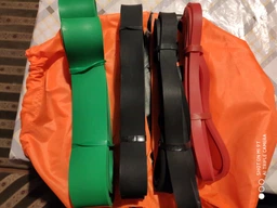 Резиновые петли для фитнеса EasyFit Power Bands – набор из 4 шт 2-80кг (красная, черная, фиолетовая, зеленая в сумочке) фото от покупателей 2