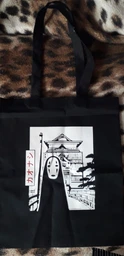 Эко сумка шоппер Унесённые призраками Безликий Бог Каонаси (Spirited Away Faceless God Kaonashi) (9227-2648) 41x35 см Черный