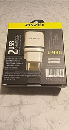Сетевое зарядное устройство AWEI C-930 Travel charger 2USB 2.1A White/Silver фото от покупателей 3