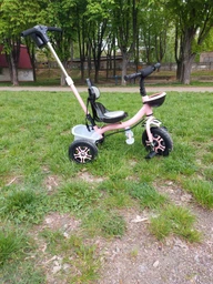 Детский трехколесный велосипед с родительской ручкой M&G Techno "MODERN BIKE" розовый (10483) фото от покупателей 5