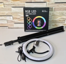 Кольцевая светодиодная цветная лампа RGB LED MJ26 Набор блогера селфи кольцо со штативом 2.1 метр и пульт переключения (333) фото от покупателей 12
