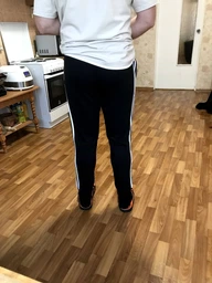 Мужские трикотажные брюки Essentials Cuff 3-Stripes adidas GK8831 (2XL) черный (4062065167971) фото от покупателей 1