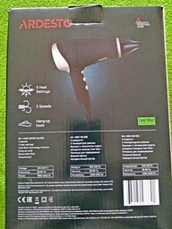 Фен Ardesto Gemini HD-522, 1800-2200Вт, 2 швидкості, 3 темпер. режими , функція Cool Shot, чорний фото от покупателей 16