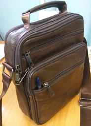 Сумка планшет через плечо мужская из натуральная кожи Vintage leather-14991 Коричневая фото от покупателей 13