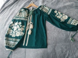 Рубашка Украинская вышиванка 22226986 цвет зелёный размер XXL/3XL фото от покупателей 4