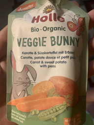 Упаковка пюре Holle Veggie Bunny органічне з моркви, солодкої картоплі та горошку з 6 місяців 100 г х 12 шт (7640161877061) фото від покупців 1