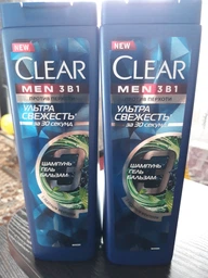 Шампунь и гель для душа Clear для мужчин 3 в 1 Свежесть с ледяным ментолом 360 мл (8720181241970) фото от покупателей 1