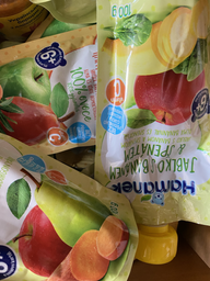 Упаковка пюре Hamanek Яблуко з грушею і бататом 100 г х 8 шт. (8595139798437)