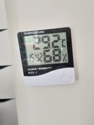 Термометр-гігрометр цифровий KETOTEK НТС-1s з підсвіткою, з відображенням часу, температури та вологості, блакитний