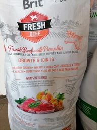 Сухий корм для цуценят та юніорів великих порід собак Brit Fresh Growth & Joints з яловичиною та гарбузом 12 кг (8595602530755) фото від покупців 5