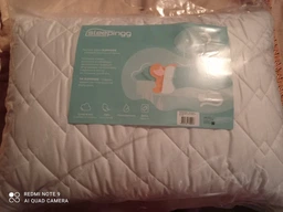 Подушка для сну Sleepingg Антиалергенне волокно 50х70 см Стьобаний чохол зі стібкою та блискавкою Біла (4820182650093)