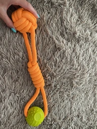 Интерактивная игрушка AnimAll GrizZzly канат с мячиком 41х7х7 см Orange/yellow (6914068019864) фото от покупателей 2