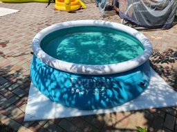 Детский надувной круглый бассейн Intex Easy Set Pool 880 л. Наливной переносной трехслойный устойчив с эффектом мозаики 183 х 51 см Blue фото от покупателей 1