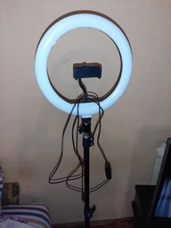 Кольцевая светодиодная LED лампа Ring 26 см со штативом и держателем для телефона (14324mel2) фото от покупателей 4