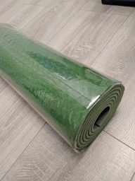 Килимок для йоги та фітнесу (йога мат ТПЕ) EasyFit TPE+TC 183х61см 6мм товщиною двошаровий чорний-зелений