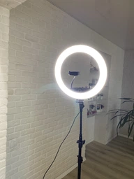Кольцевая LED лампа LUMERTY Slim (35см - 45w) / светодиодное кольцо на штативе с креплением для телефона - для фото/ видео, селфи, набор для блогеров, beauty-мастеров (45W-4830) фото от покупателей 4