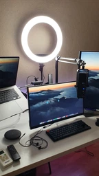 Кольцевая LED лампа LUMERTY (45см-75w) / светодиодное кольцо на штативе с креплением для телефона - для фото/видео, селфи, набор для блогеров, beauty-мастеров (75W - 5939) фото от покупателей 2