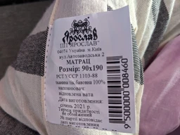 Ватный матрас DOTINEM чохол Тик 70х190 см