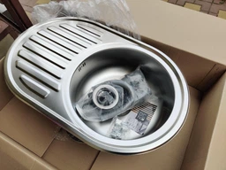 Кухонна мийка нержавіюча Lidz 7750 0,8мм LIDZ7750SAT (з сушкою для посуду)