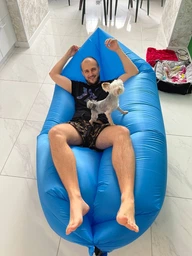 Надувной диван Supretto Air Sofa (Lamzak) 233х70х41 см Голубой (4827-0001) фото от покупателей 2
