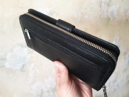Вертикальний молодіжний гаманець із натуральної шкіри ST Leather Чорний для карт унісекс (bg193fash00) фото від покупців 18