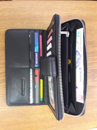 Вертикальний молодіжний гаманець із натуральної шкіри ST Leather Чорний для карт унісекс (bg193fash00) фото від покупців 13