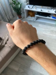 Браслет Hemst Лавовый камень и Шунгит(80044)