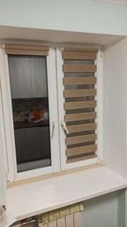 Ролета День Ночь TyulPan Бамбук 32.5x170 см Коричневый с направляющими струнами фото от покупателей 1