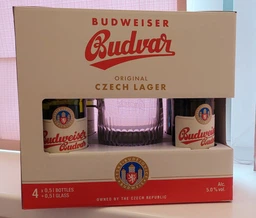 Подарочный набор пива Budweiser светлое фильтрованное 5% 0.5 л x 4 шт. + кружка 0.5 л (8594403707380)