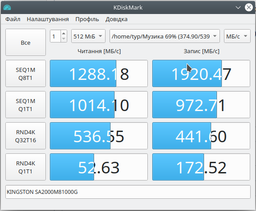 SSD диск Kingston A2000 1TB NVMe M.2 2280 PCIe 3.0 x4 3D NAND TLC (SA2000M8/1000G) фото от покупателей 6