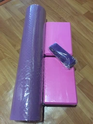 Набор для йоги YogaLife синий (YL-NDYBL) - коврик для йоги (каремат, йогамат для фитнеса), два блока (кирпича) и ремень (лямка) фото от покупателей 2