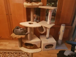 Будиночок дряпка для кота дряпка для кішки Мур-Мяу Лапка 52х75х120 см у джутовій мотузці Світло-Бежевий Темно-коричневий фото від покупців 15