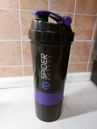 Шейкер Spider Bottle 2Go 500 мл + 2 отсека (по 100 мл) Черный с синим