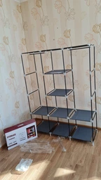 Складной тканевый шкаф для одежды и обуви 175х130х45 см Storage Wardrobe каркасный шкаф для одежды фото от покупателей 4