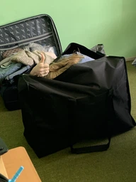 Сумка-баул дорожній міцний 65х45х25 см 73 літри довгі ручки синій із чорним (GSV73-4) фото від покупців 1
