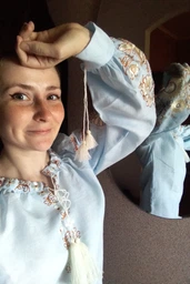Сорочка Українська вишиванка 234409 колір блакитний розмір XL/XXL фото від покупців 2