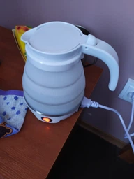 Дорожный чайник силиконовый складной дисковый Kettle Голубой
