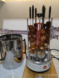 Электрошашлычница Domotec ARKADA BBQ , на 6 шампурів 1000 W , нержавійка - гриль , подарунковій упаковці .