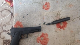 Страйкбольный пистолет Galaxy Beretta 92 с глушителем и лазерным прицелом пластиковый фото от покупателей 1