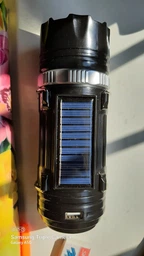 Ліхтар світлодіодний ручний та лампа для кемпінгу 2 в 1 SB 9699 Black 8 LED+3W акумуляторний на сонячній батареї з оптичним зумом та USB + power bank для телефону фото від покупців 1