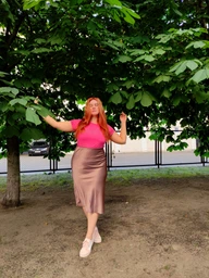 Спідниця міді літня жіноча ISSA PLUS 11931 XXL Коричнева (issa2007682554348)