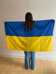Набір автомобільний Прапор України з тризубом Trend на авто 30 х 45 см 2 шт та Прапор України з габардину 90 х 140 см 1 шт Синьо-жовтий фото від покупців 1