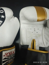 Перчатки боксерские кожаные YOKKAO (размер 14oz, Красно-серый) (YK016_Красно-серый_14_унции) фото от покупателей 4