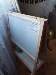 Мольберт детский Lymka двусторонний магнитный и для рисования мелом 100x54x4 см не крашенный (М002) фото от покупателей 1