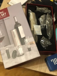 Подарунковий набір для вина 4 в 1 Zally ProWine PV2 Silver Акумуляторний електроштопор з різаком, аератор і вакуумний корок