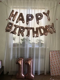 Фольгированные Надувные Шары&nbsp;HAPPY BIRTHDAY Золото фото от покупателей 11