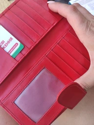Жіночий шкіряний гаманець Betlewski із захистом RFID 18 х 10 х 3,5 см (BPD-DZ-17) червоний фото от покупателей 3