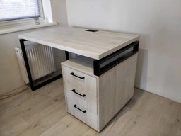 Офисный письменный стол Loft Details L120b сосна лофт белая 36 фото от покупателей 1