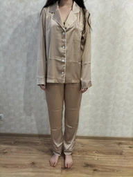 Піжама шовк Queen Collection Jesika бежевий S