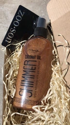 Кокосова олія Top Beauty для засмаги з шимером Shimmer Coconut Oil Gold 100 мл фото від покупців 7